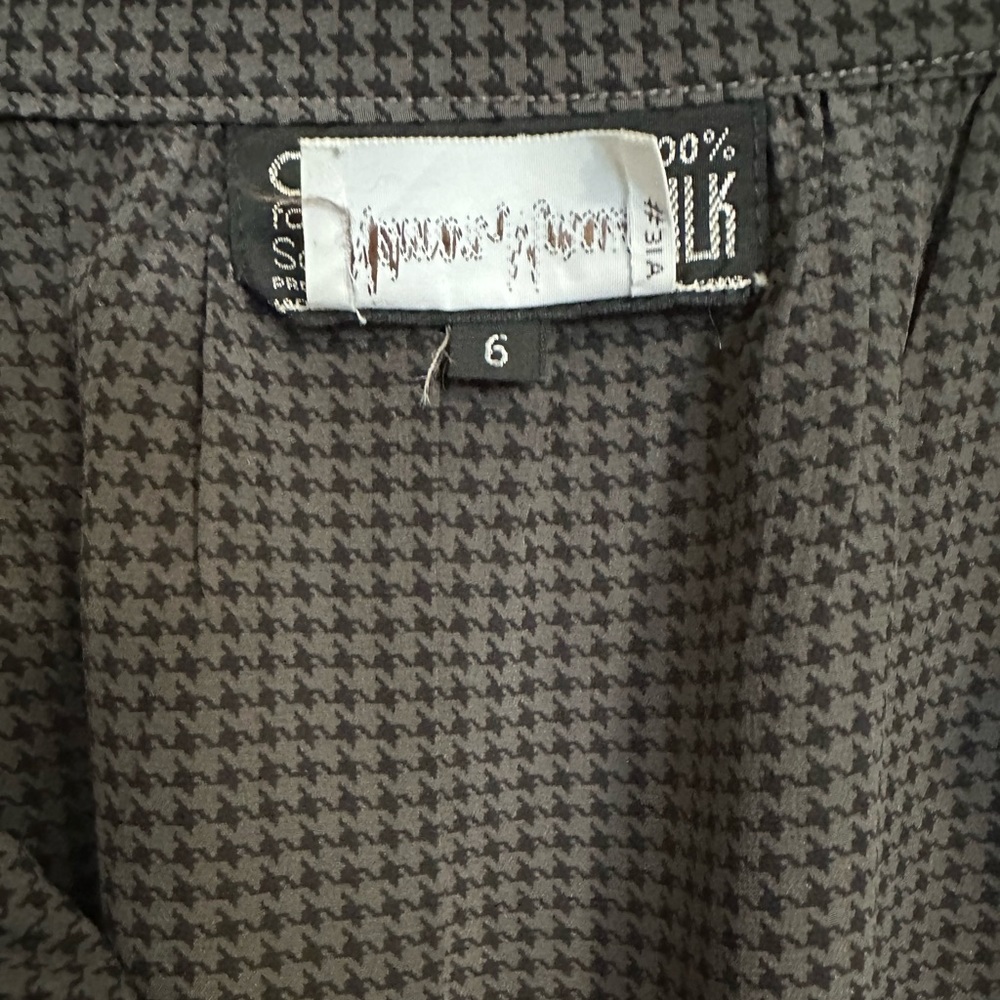 Vintage Carole Little St-Tropez W Silk Black/Gray Houndstooth 2-Piece Dress Sz 6 - Picture 16 of 16